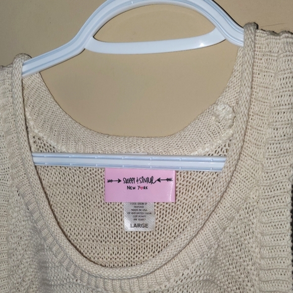 Cream Cold-Shoulder Knit Sweater - Picture 3 of 3